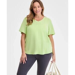 Ideology Plus Size Solid Essentials Active Tee Acid Lime‎ Size 3X NWT